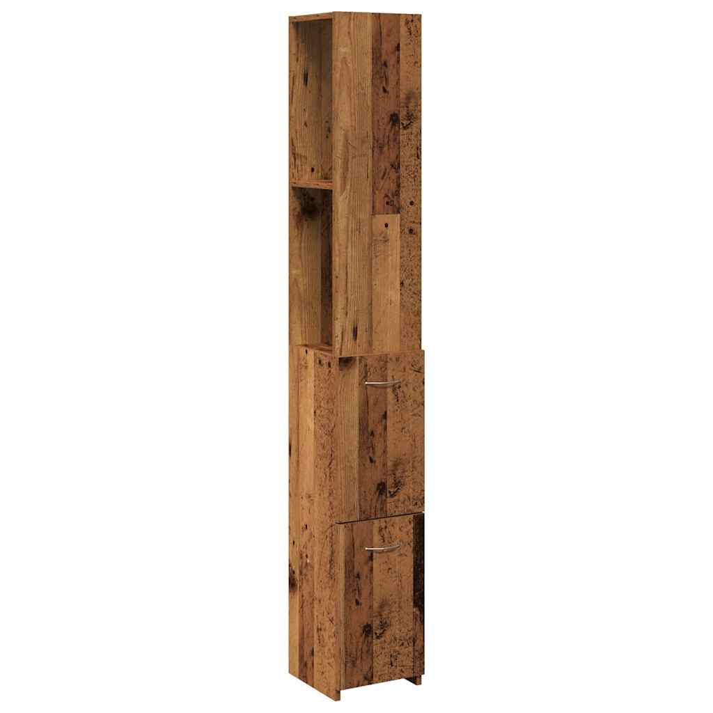 Bathroom Cabinet Old Wood 25x25x170 cm Engineered Wood