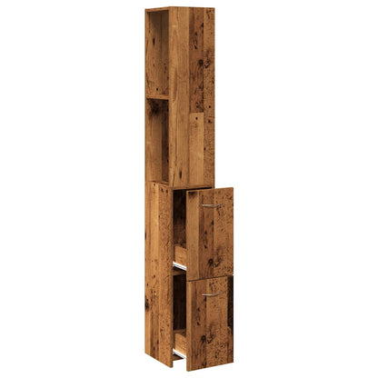 Bathroom Cabinet Old Wood 25x25x170 cm Engineered Wood