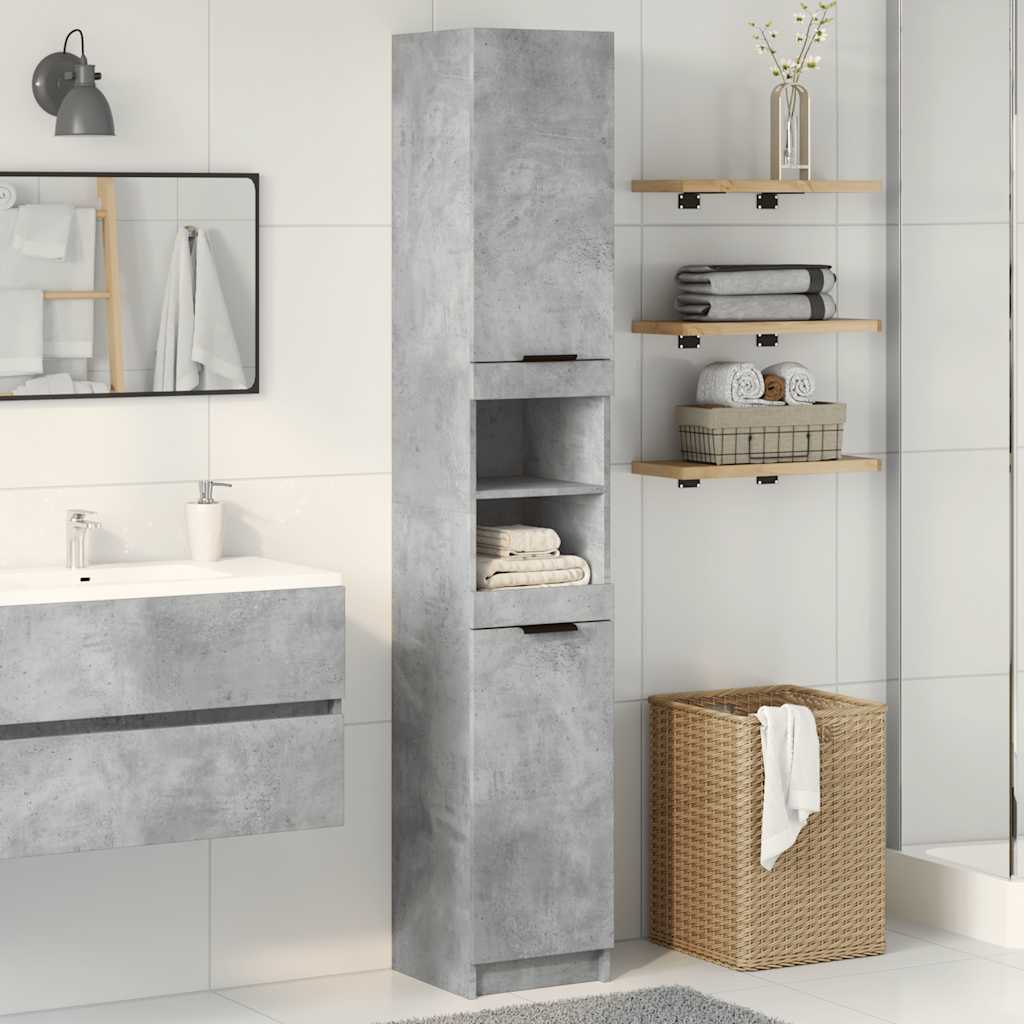 Bathroom Cabinet Concrete Grey 32x34x188.5 cm Engineered Wood - Bend