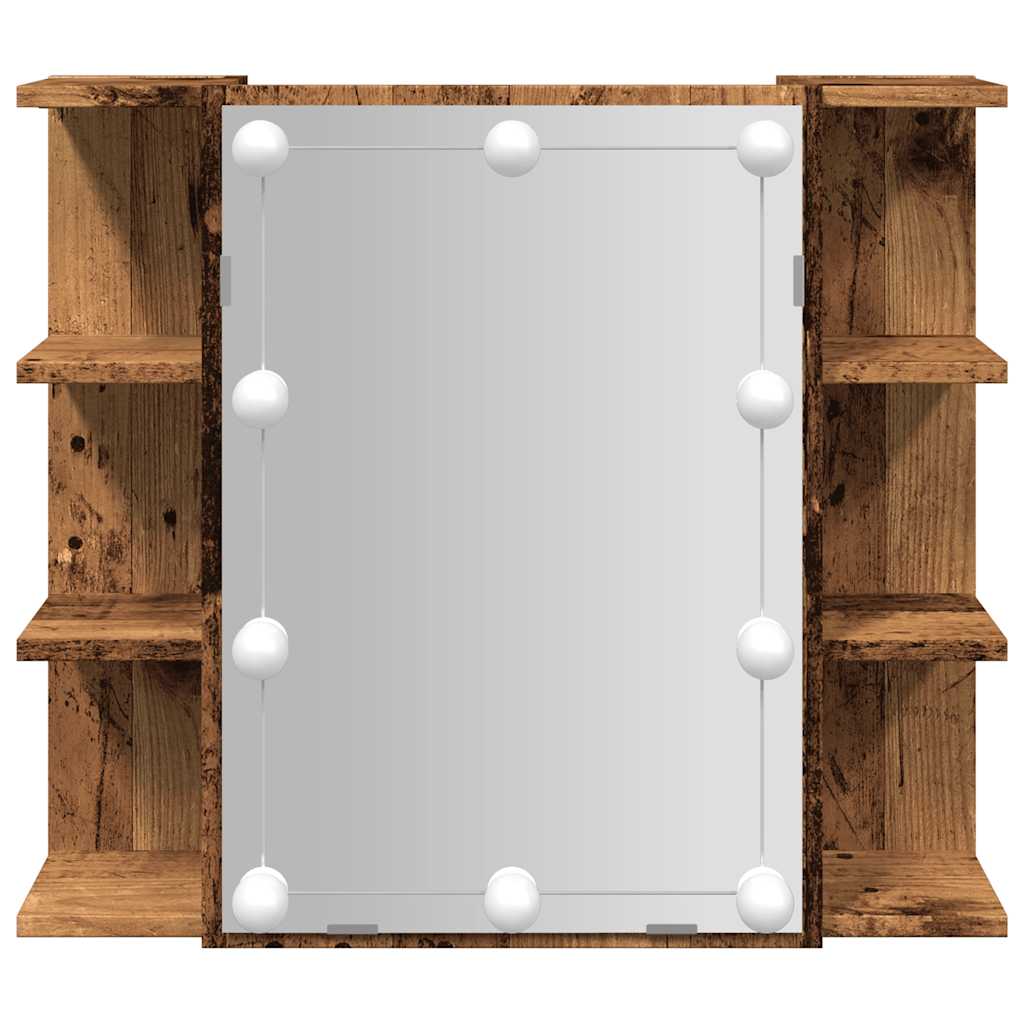 Mirror Cabinet with LED Old Wood 70x16.5x60 cm - Bend