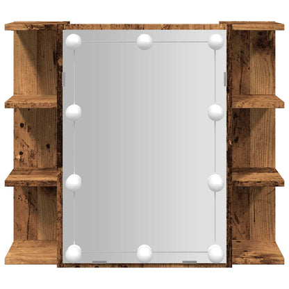 Mirror Cabinet with LED Old Wood 70x16.5x60 cm - Bend