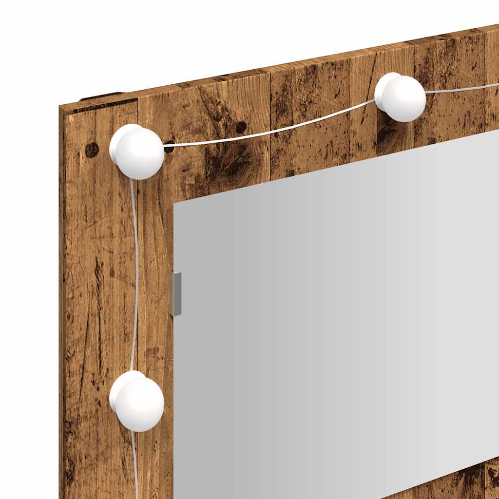 Mirror Cabinet with LED Old Wood 90x31.5x62 cm - Bend