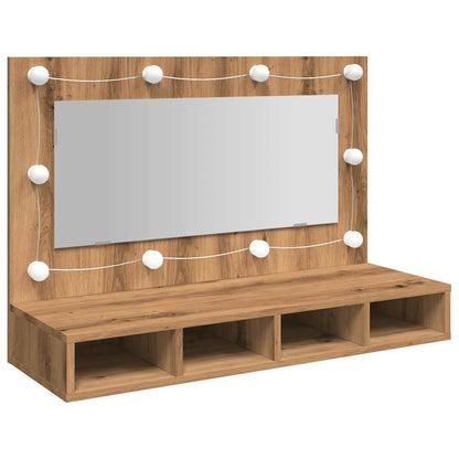 Mirror Cabinet with LED Artisan Oak 90x31.5x62 cm - Bend