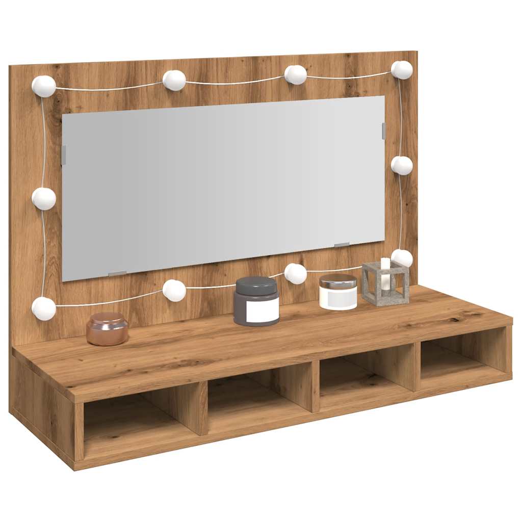 Mirror Cabinet with LED Artisan Oak 90x31.5x62 cm - Bend