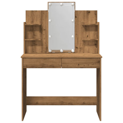 Dressing Table with LED Lights Artisan Oak 96x40x142 cm