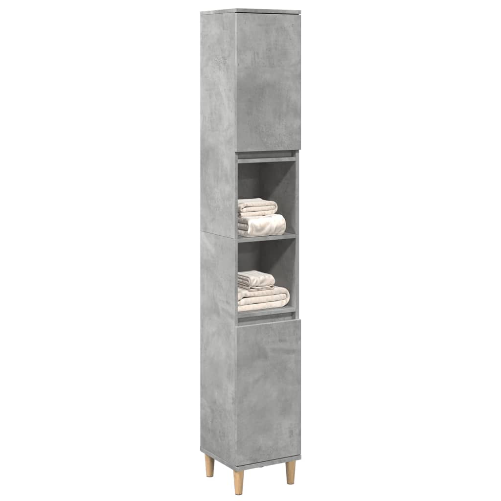 Bathroom Cabinet Concrete Grey 30x30x190 cm Engineered Wood - Bend