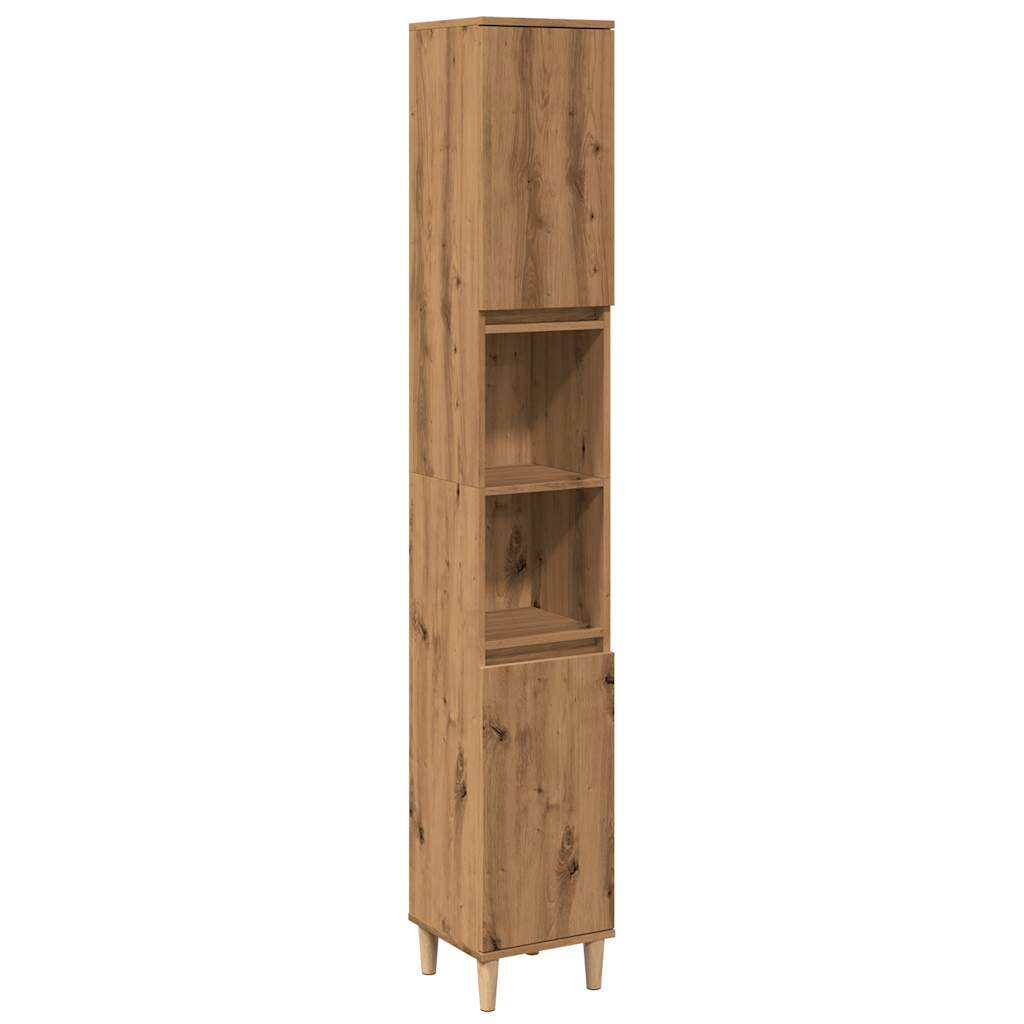 Bathroom Cabinet Artisan Oak 30x30x190 cm Engineered Wood