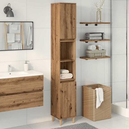 Bathroom Cabinet Artisan Oak 30x30x190 cm Engineered Wood