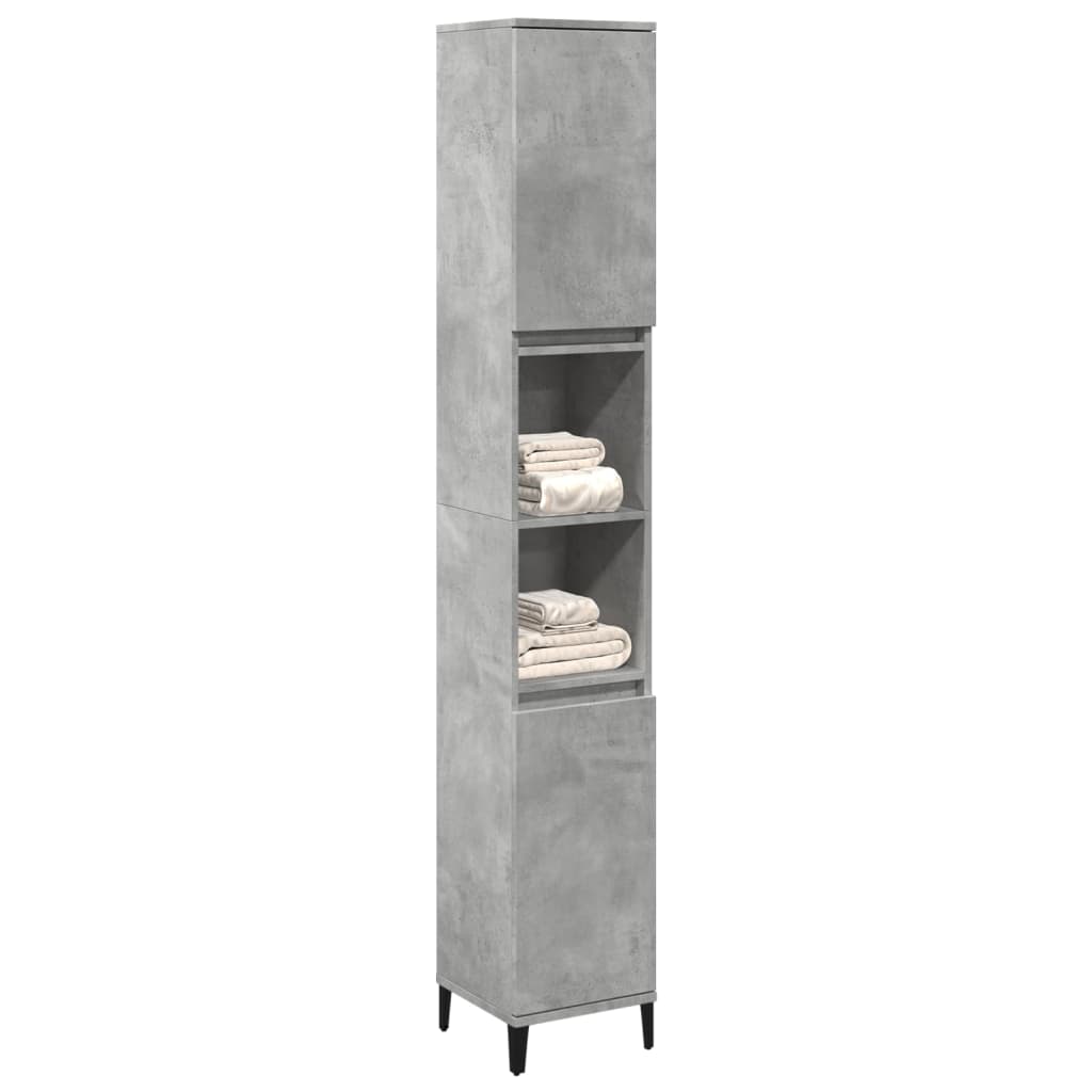 Bathroom Cabinet Concrete Grey 30x30x190 cm Engineered Wood - Bend