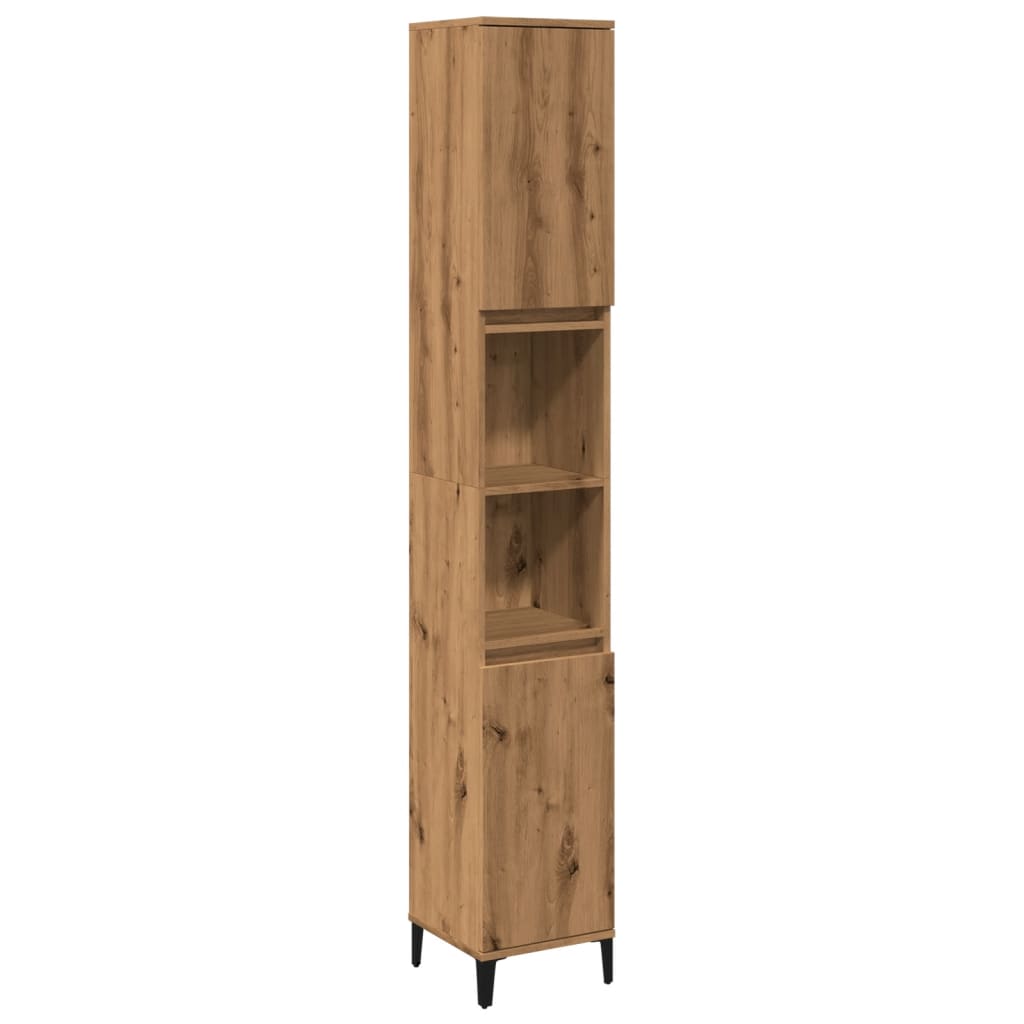 Bathroom Cabinet Artisan Oak 30x30x190 cm Engineered Wood