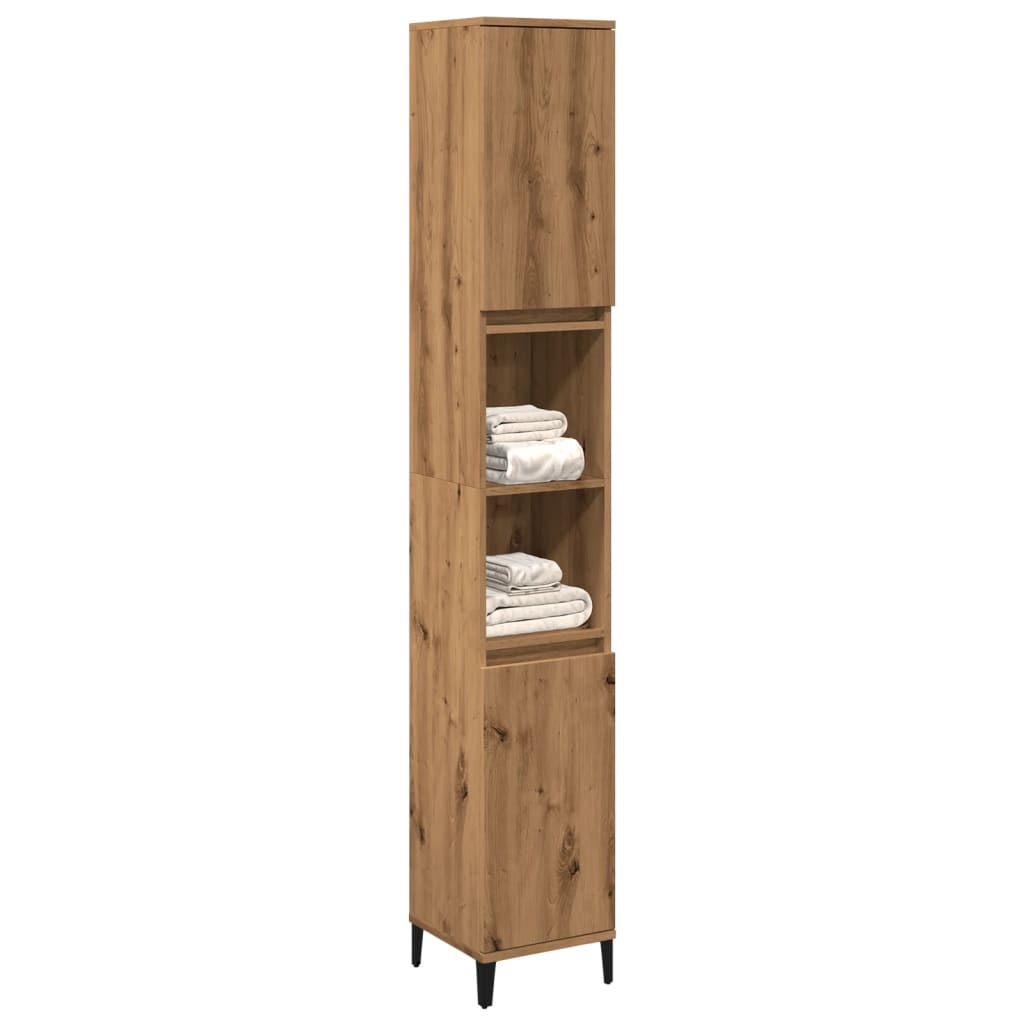 Bathroom Cabinet Artisan Oak 30x30x190 cm Engineered Wood