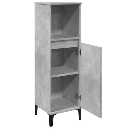 Concrete Grey Bathroom Storage Cabinet in Engineered Wood - Bend