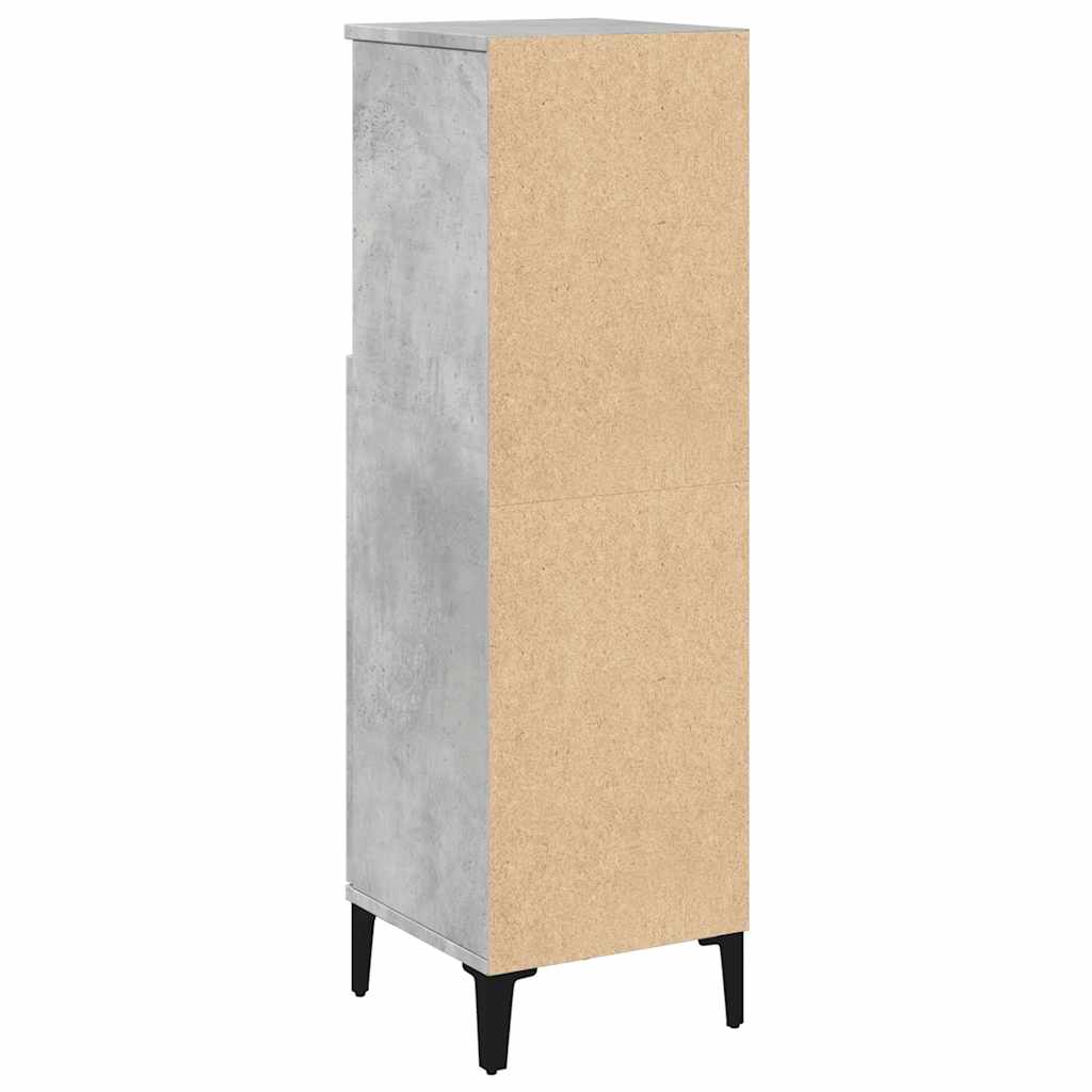 Concrete Grey Bathroom Storage Cabinet in Engineered Wood - Bend