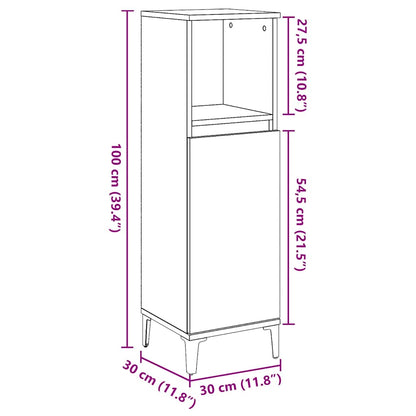 Concrete Grey Bathroom Storage Cabinet in Engineered Wood - Bend