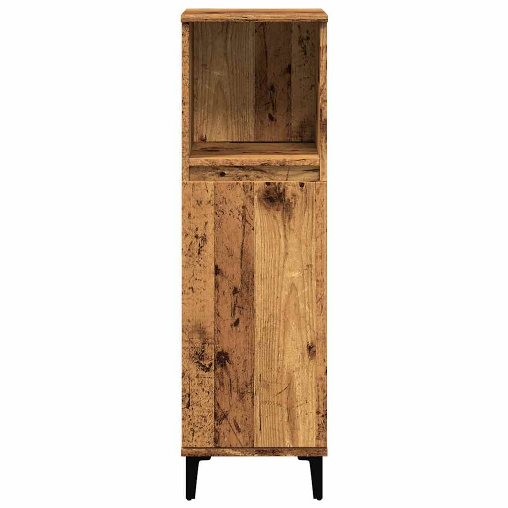 Bathroom Cabinet Old Wood 30x30x100 cm Engineered Wood - Bend