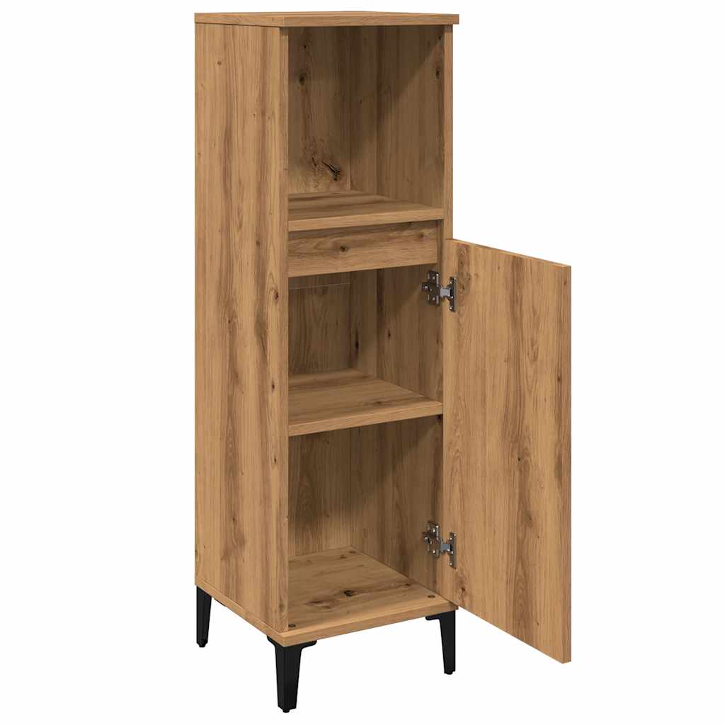 Bathroom Cabinet Artisan Oak 30x30x100 cm Engineered Wood