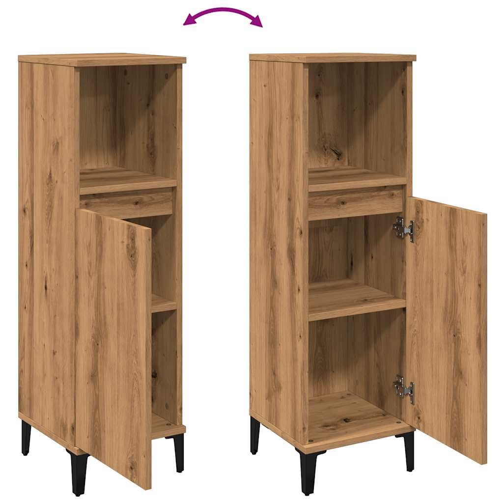 Artisan Oak Bathroom Storage Cabinet - Bend