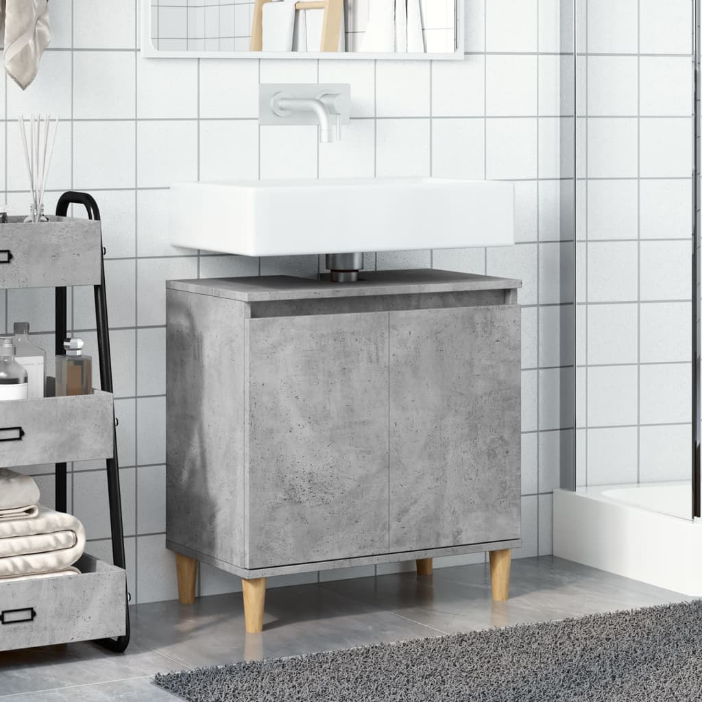 Sink Cabinet Concrete Grey 58x33x60 cm Engineered Wood - Bend