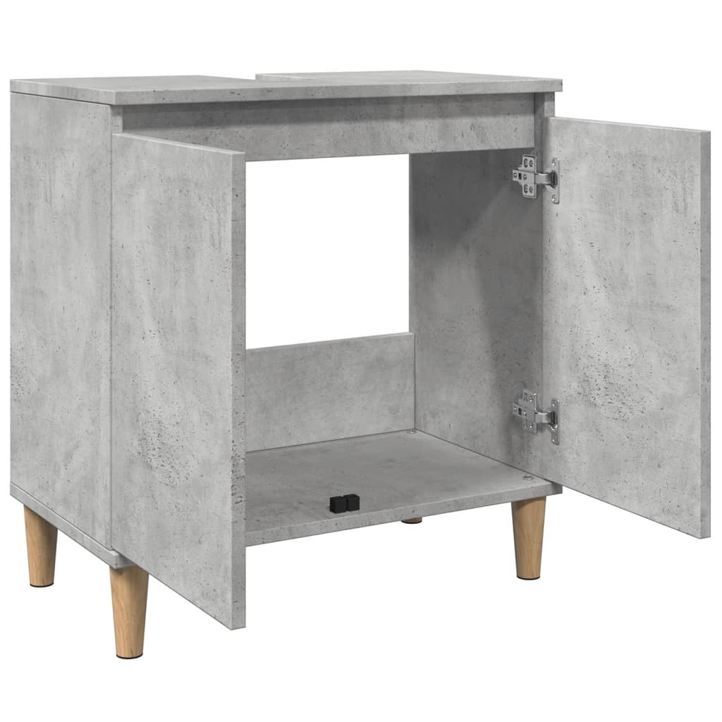 Sink Cabinet Concrete Grey 58x33x60 cm Engineered Wood - Bend