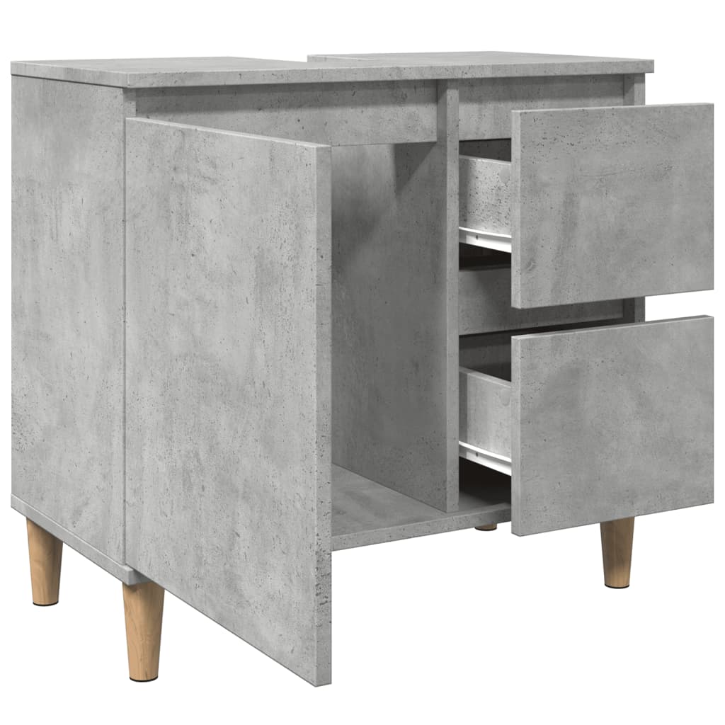 Sink Cabinet Concrete Grey 65x33x60 cm Engineered Wood - Bend