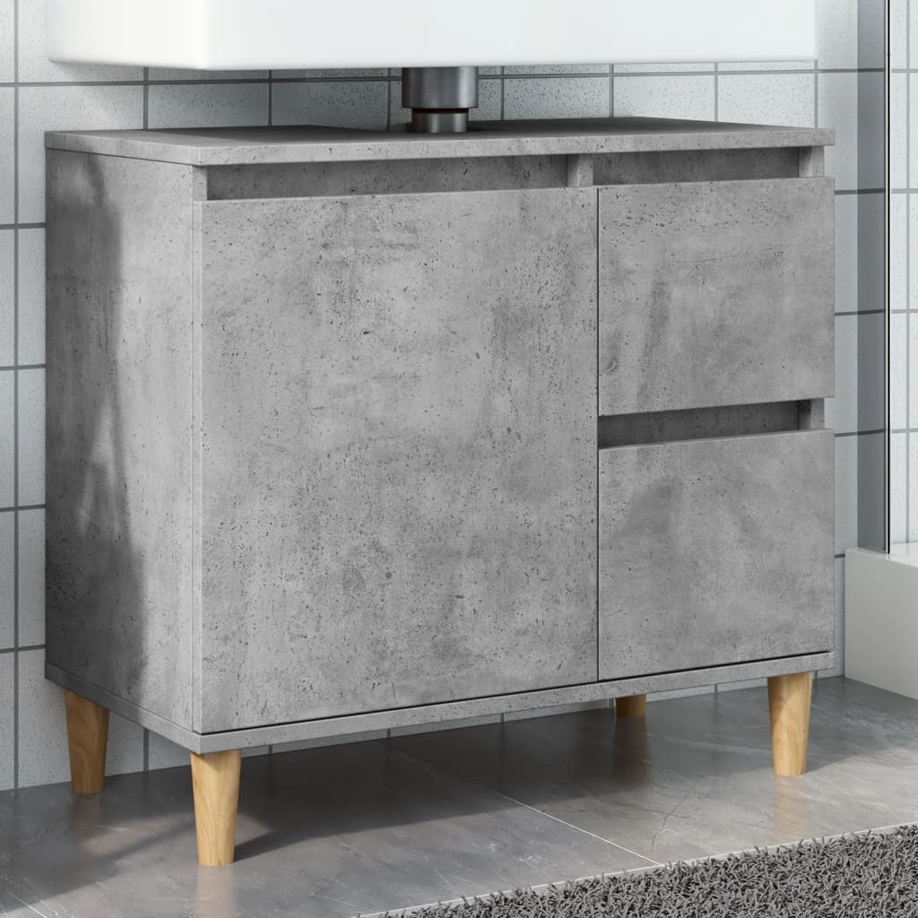 Sink Cabinet Concrete Grey 65x33x60 cm Engineered Wood - Bend