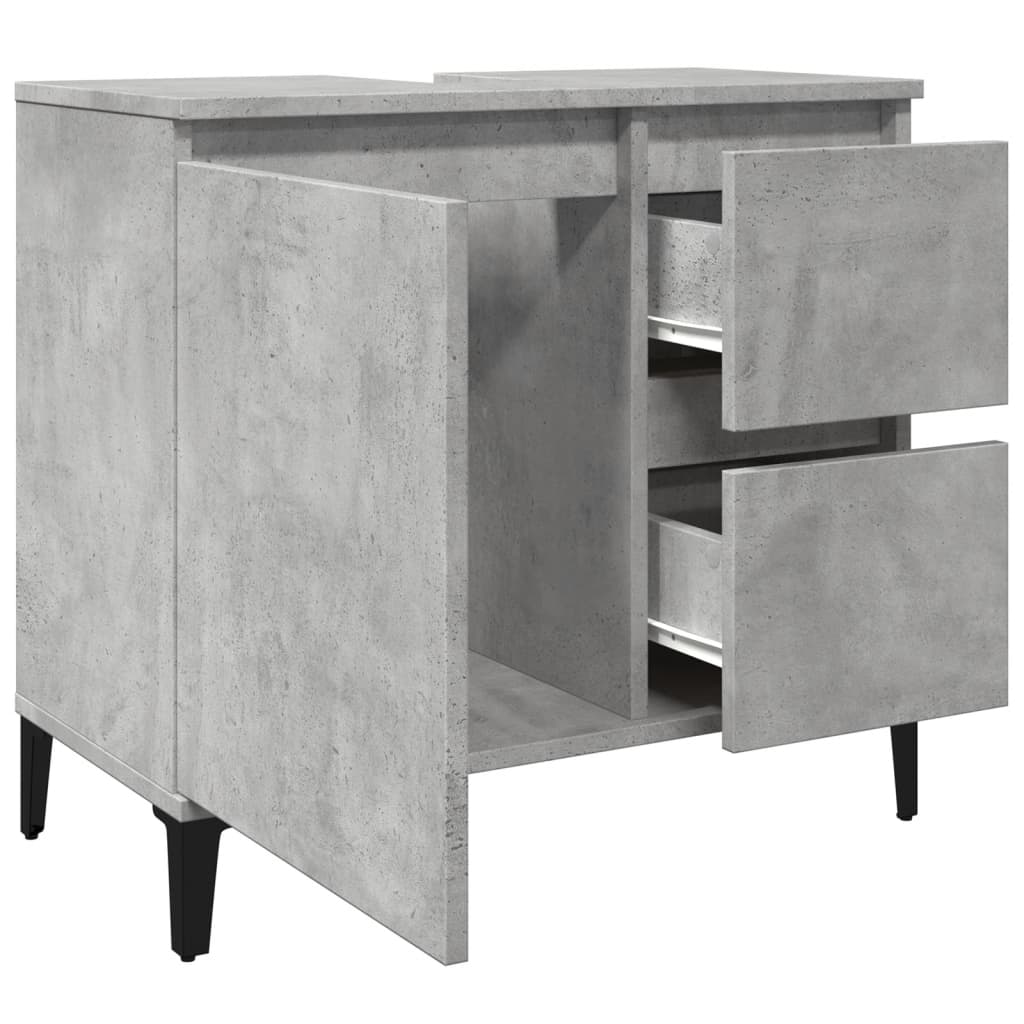 Sink Cabinet Concrete Grey 65x33x60 cm Engineered Wood - Bend