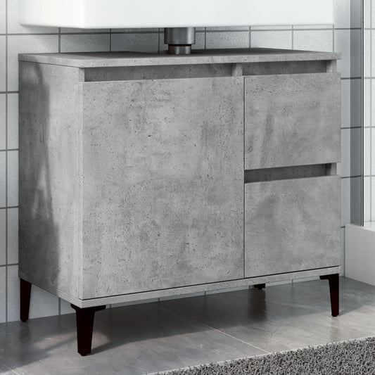 Sink Cabinet Concrete Grey 65x33x60 cm Engineered Wood - Bend