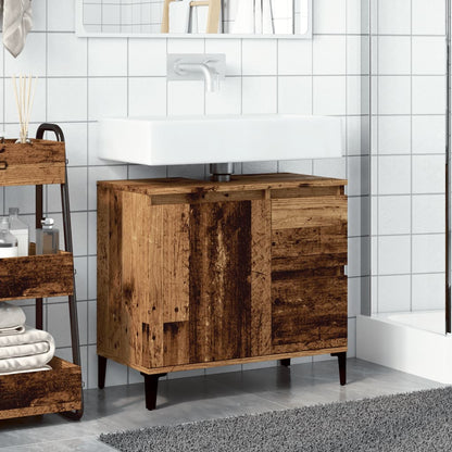 Sink Cabinet Old Wood 65x33x60 cm Engineered Wood - Bend