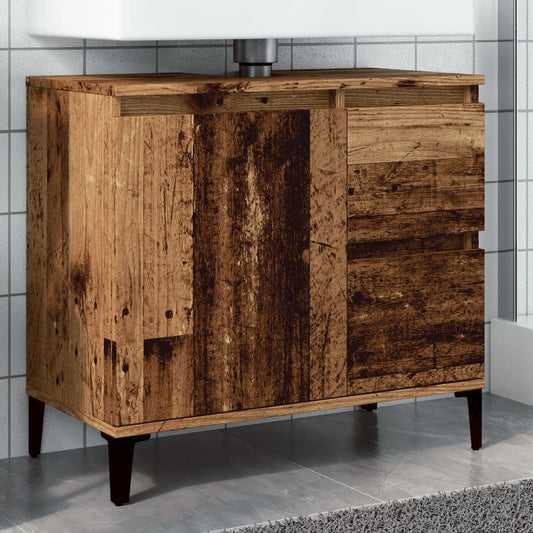 Sink Cabinet Old Wood 65x33x60 cm Engineered Wood - Bend