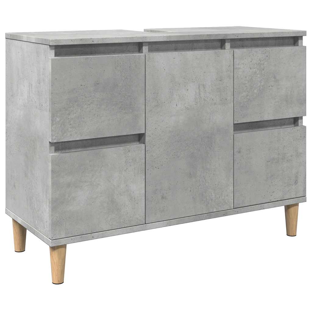 Sink Cabinet Concrete Grey 80x33x60 cm Engineered Wood - Bend