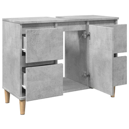 Sink Cabinet Concrete Grey 80x33x60 cm Engineered Wood - Bend