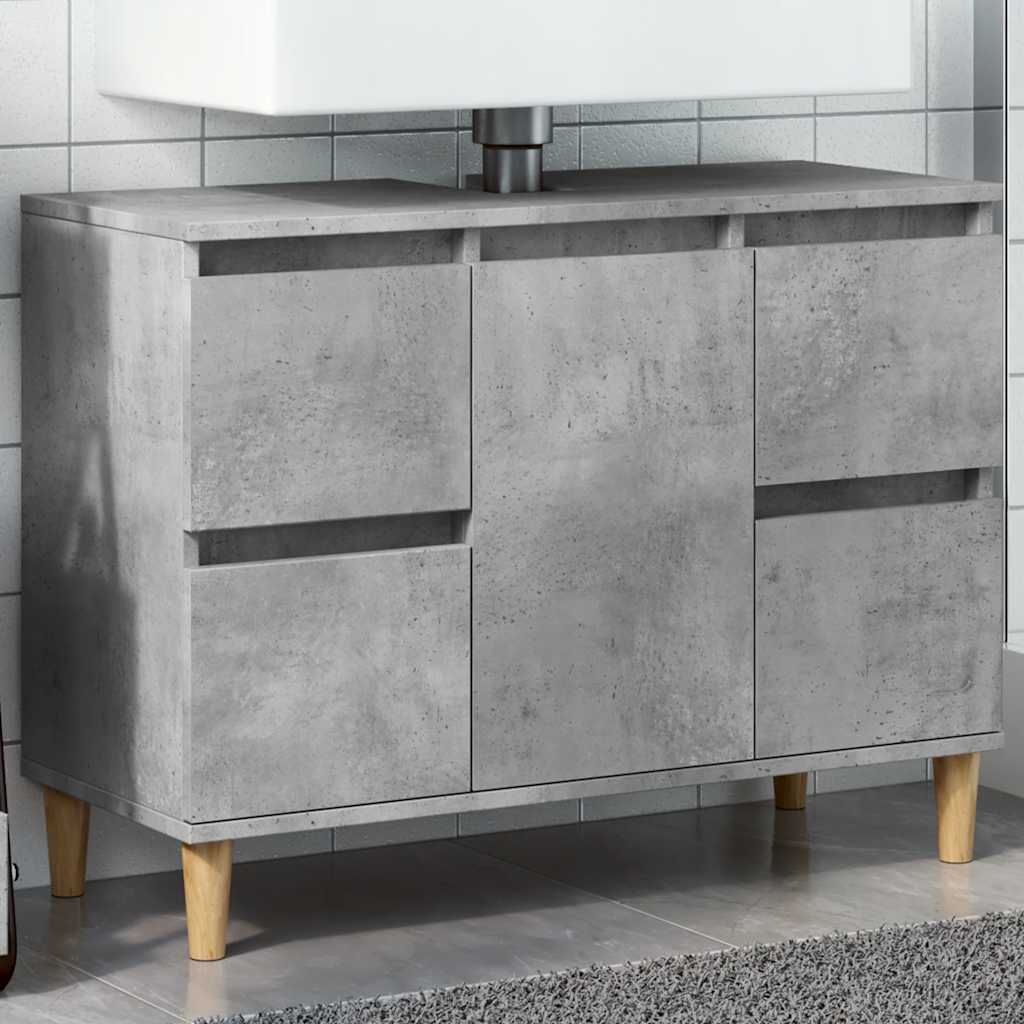 Sink Cabinet Concrete Grey 80x33x60 cm Engineered Wood - Bend