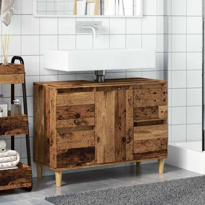 Sink Cabinet Old Wood 80x33x60 cm Engineered Wood - Bend