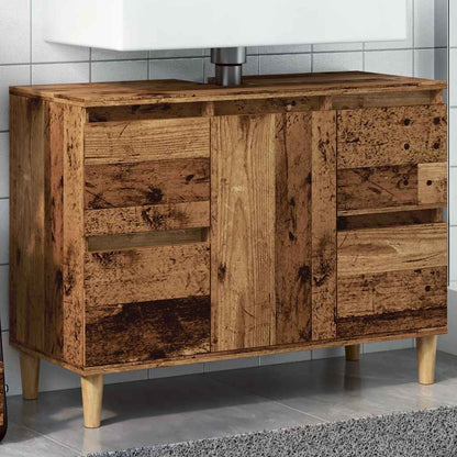 Sink Cabinet Old Wood 80x33x60 cm Engineered Wood - Bend