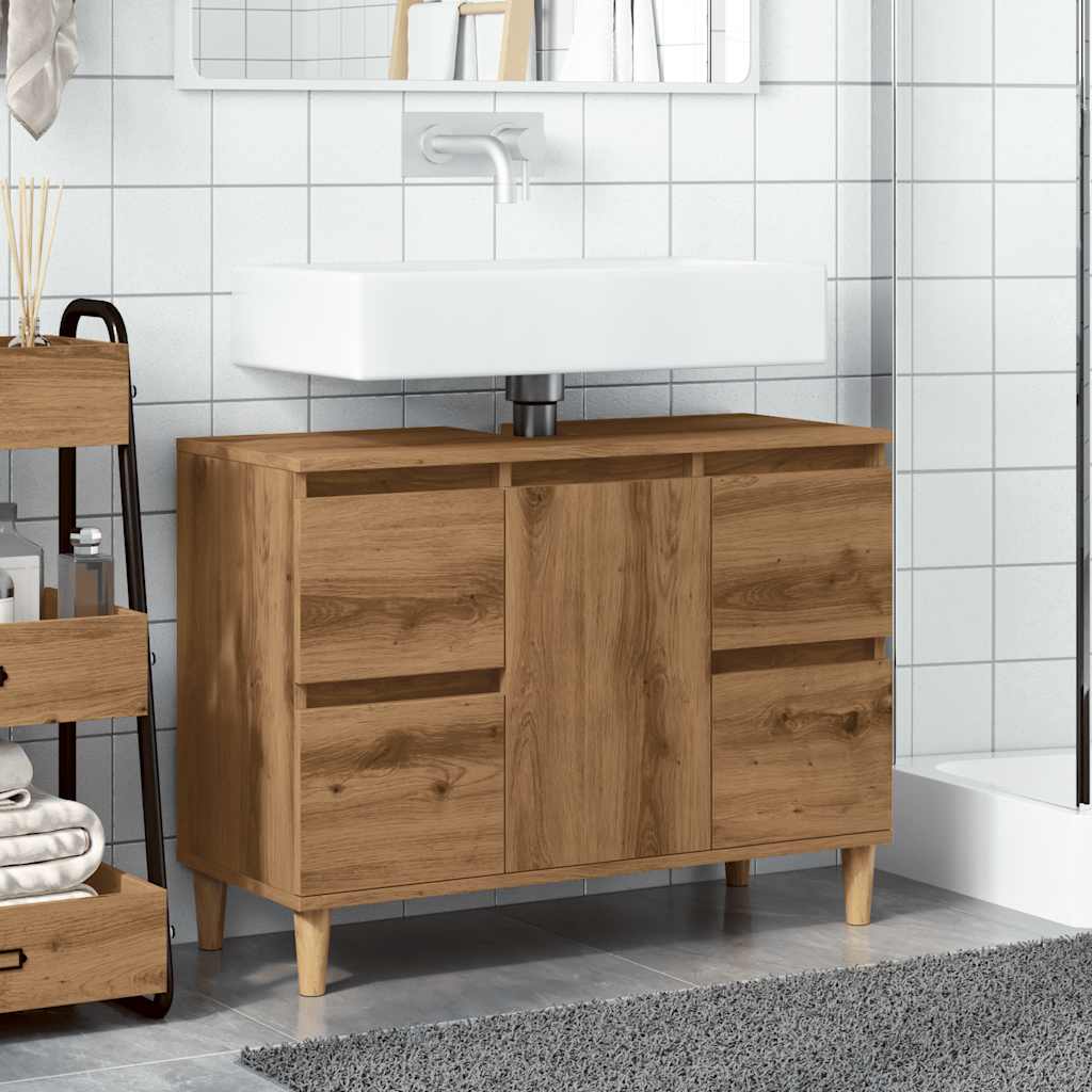 Sink Cabinet Artisan Oak 80x33x60 cm Engineered Wood - Bend