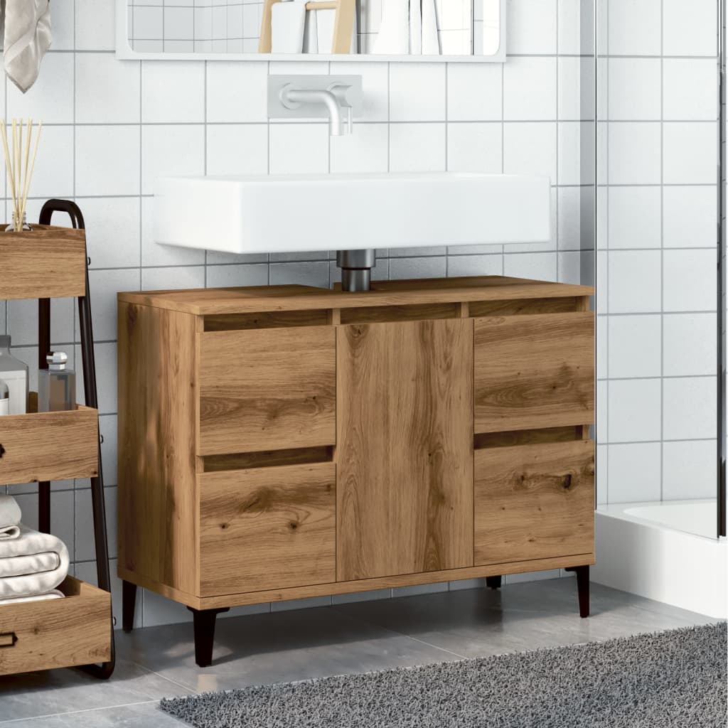 Sink Cabinet Artisan Oak 80x33x60 cm Engineered Wood - Bend