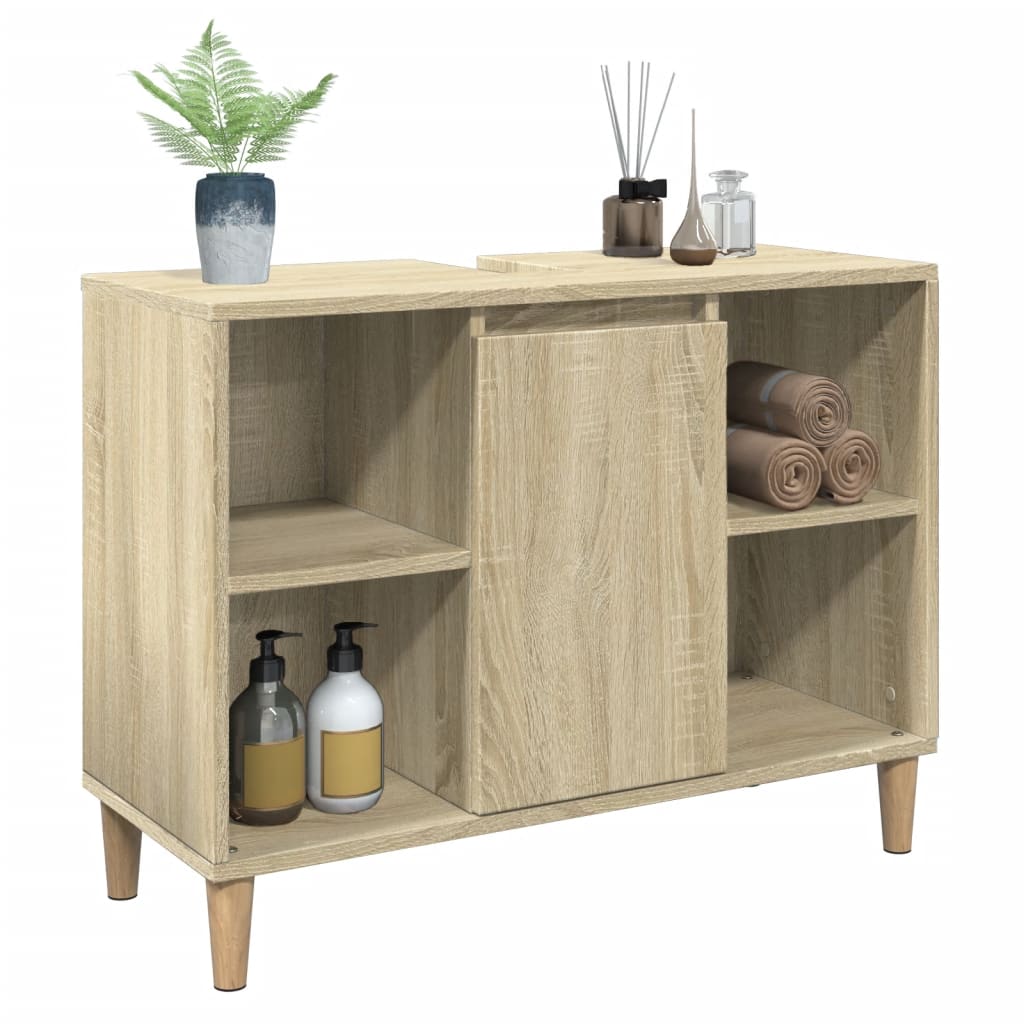 Bathroom Cabinet Sonoma Oak 80x33x60 cm Engineered Wood - Bend