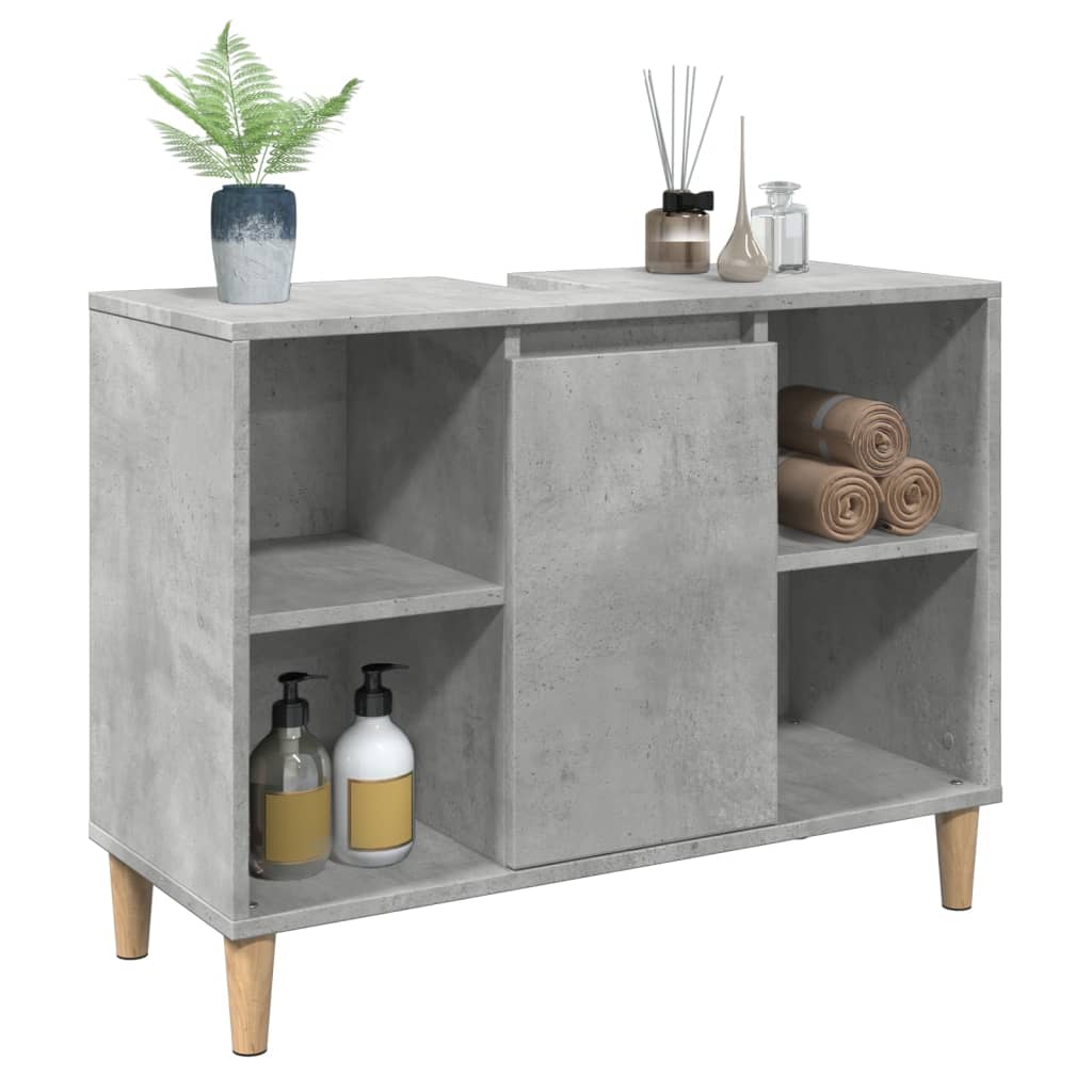 Bathroom Cabinet Concrete Grey 80x33x60 cm Engineered Wood - Bend