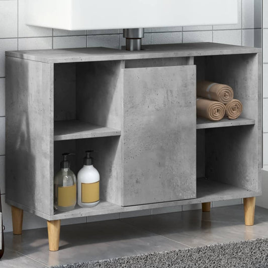 Bathroom Cabinet Concrete Grey 80x33x60 cm Engineered Wood - Bend