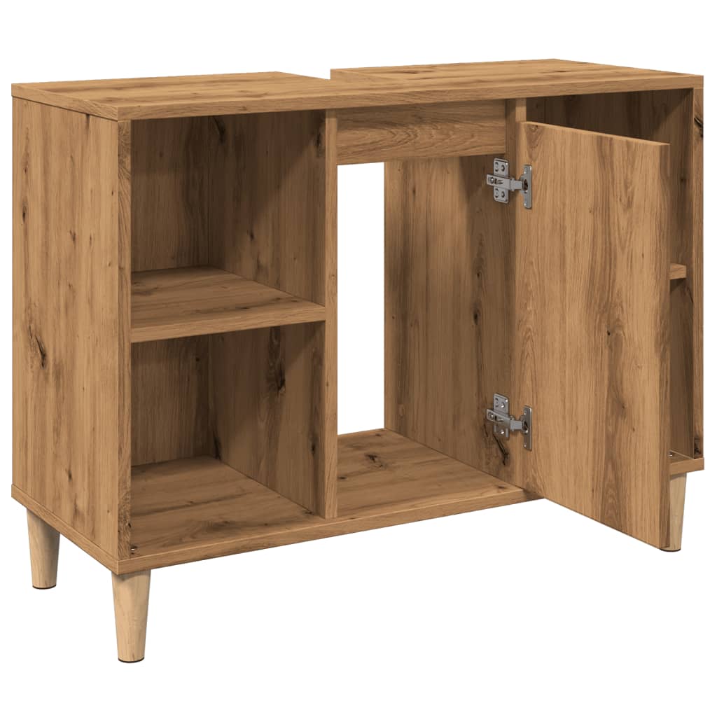 Artisian Oak Bathroom Storage Cabinet in Engineered Wood - Bend