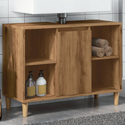 Artisian Oak Bathroom Storage Cabinet in Engineered Wood - Bend