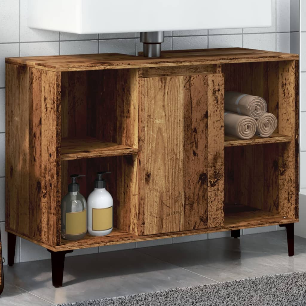 Sink Cabinet Old Wood 80x33x60 cm Engineered Wood