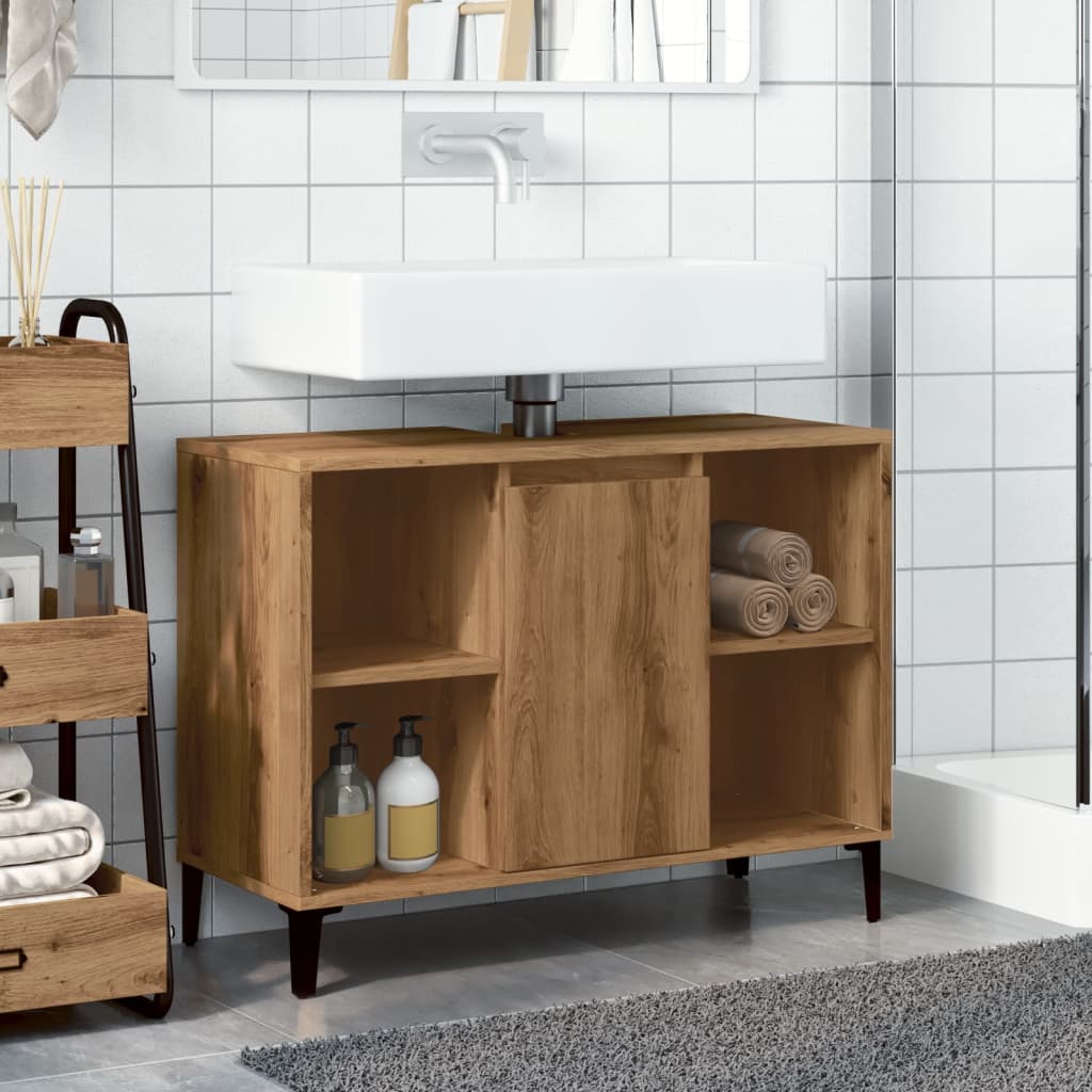 Sink Cabinet Artisan Oak 80x33x60 cm Engineered Wood - Bend