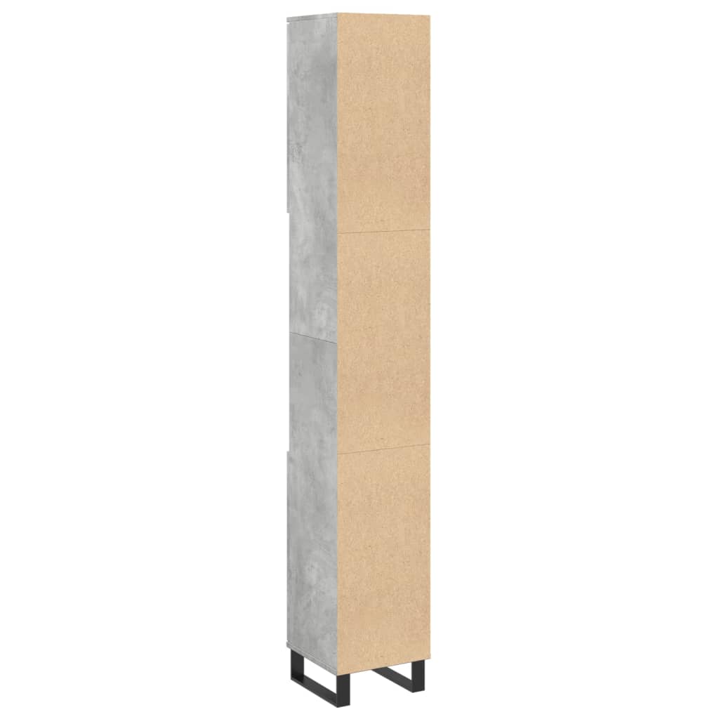 Bathroom Cabinet Concrete Grey 30x30x190 cm Engineered Wood - Bend