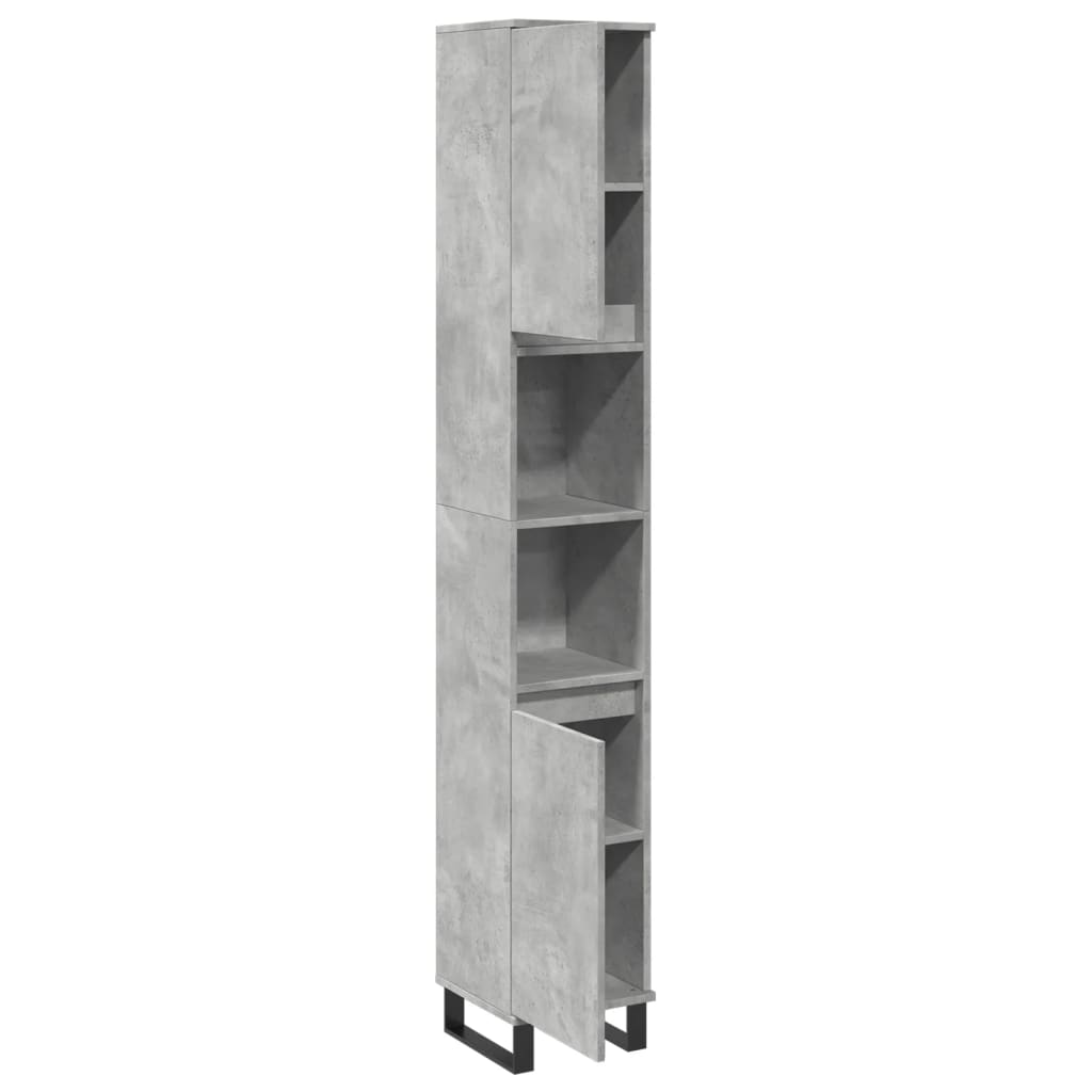 Bathroom Cabinet Concrete Grey 30x30x190 cm Engineered Wood - Bend