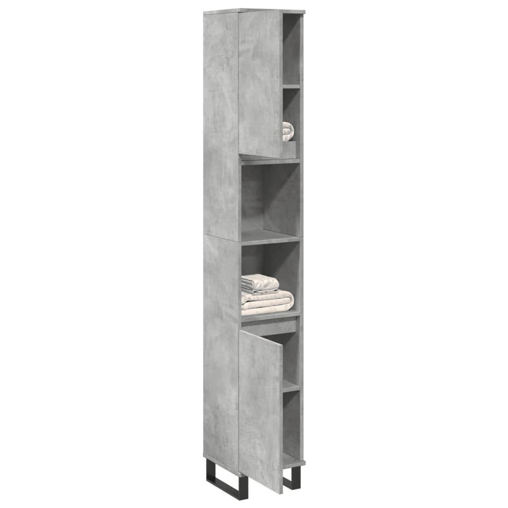 Bathroom Cabinet Concrete Grey 30x30x190 cm Engineered Wood - Bend