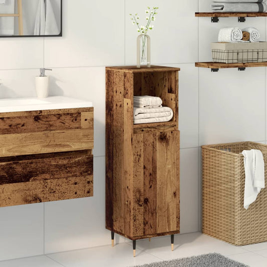 Bathroom Cabinet Old Wood 30x30x100 cm Engineered Wood