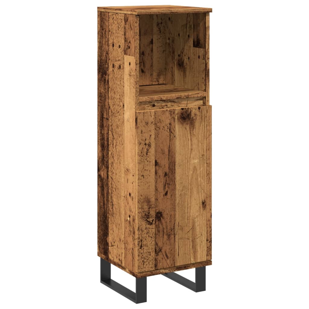 Bathroom Cabinet Old Wood 30x30x100 cm Engineered Wood - Bend