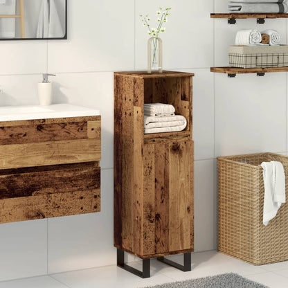 Bathroom Cabinet Old Wood 30x30x100 cm Engineered Wood - Bend