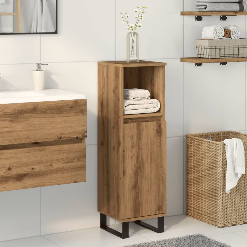 Artisan Oak Bathroom Storage Cabinet - Bend